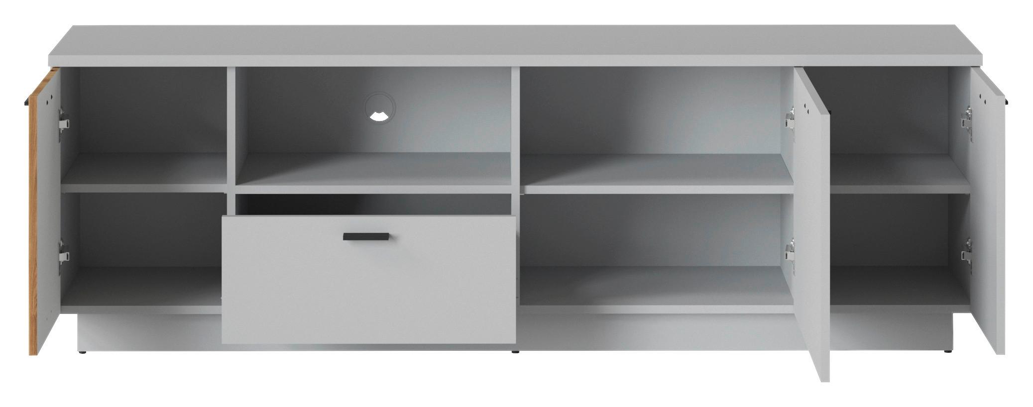 Tv-elem Alverno - tölgyfa színű/kőris, Modern, faalapú anyag (180/59/40cm)