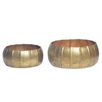 Dekovase 2er Set Goldfarben B: 39 cm - Goldfarben, Design, Metall (39/17/39cm) - Livetastic