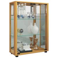 VITRINE Sintalo Buchefarben B: 60 cm - Buchefarben/Schwarz, MODERN, Glas/Holzwerkstoff (60/80/25cm) - MID.YOU