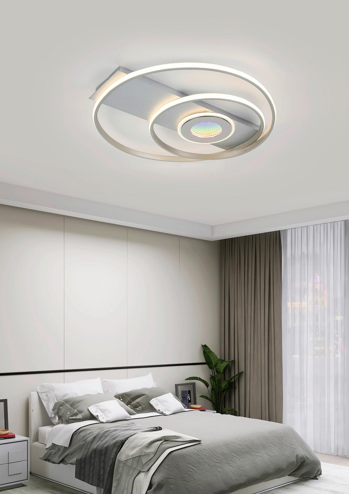 LED-Deckenleuchte Camilla - Silberfarben/Alufarben, Basics, Kunststoff/Metall (65/60/7,5cm) - Luca Bessoni