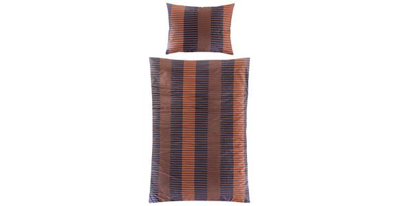 Bettwäsche Leila - Blau/Braun, MODERN, Textil (140/200cm) - Luca Bessoni