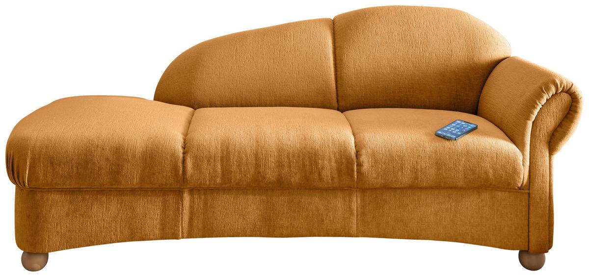 Ottomane Torello Goldfarben B: 190cm - Wildeiche/Goldfarben, KONVENTIONELL, Textil (190/84/86cm) - Livetastic