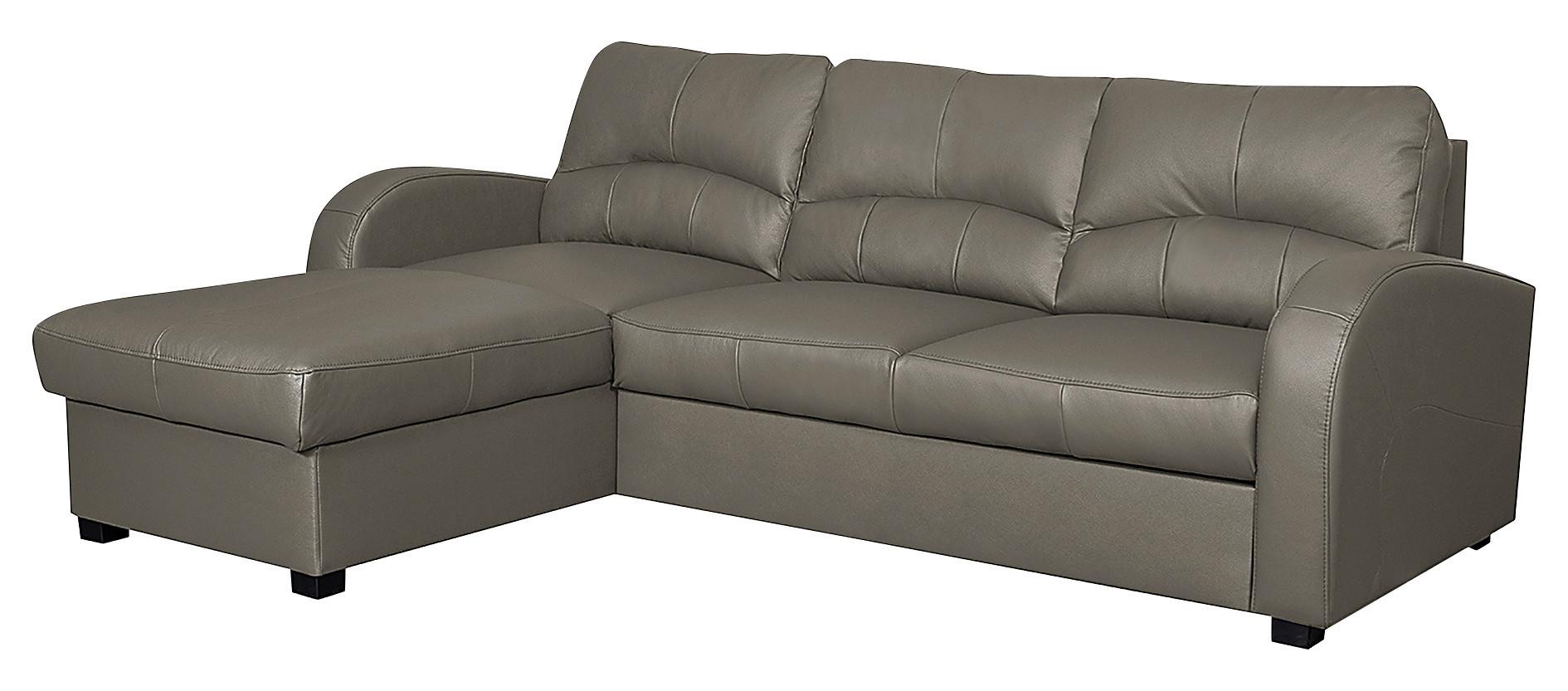 Ecksofa Tilo Schlammfarben S: 168 cm - Schlammfarben/Schwarz, Design, Leder/Textil (168/227cm) - Livetastic