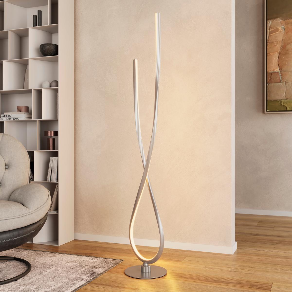 LED-STEHLEUCHTE KUI - Champagner/Schwarz, MODERN, Kunststoff/Metall (26l)