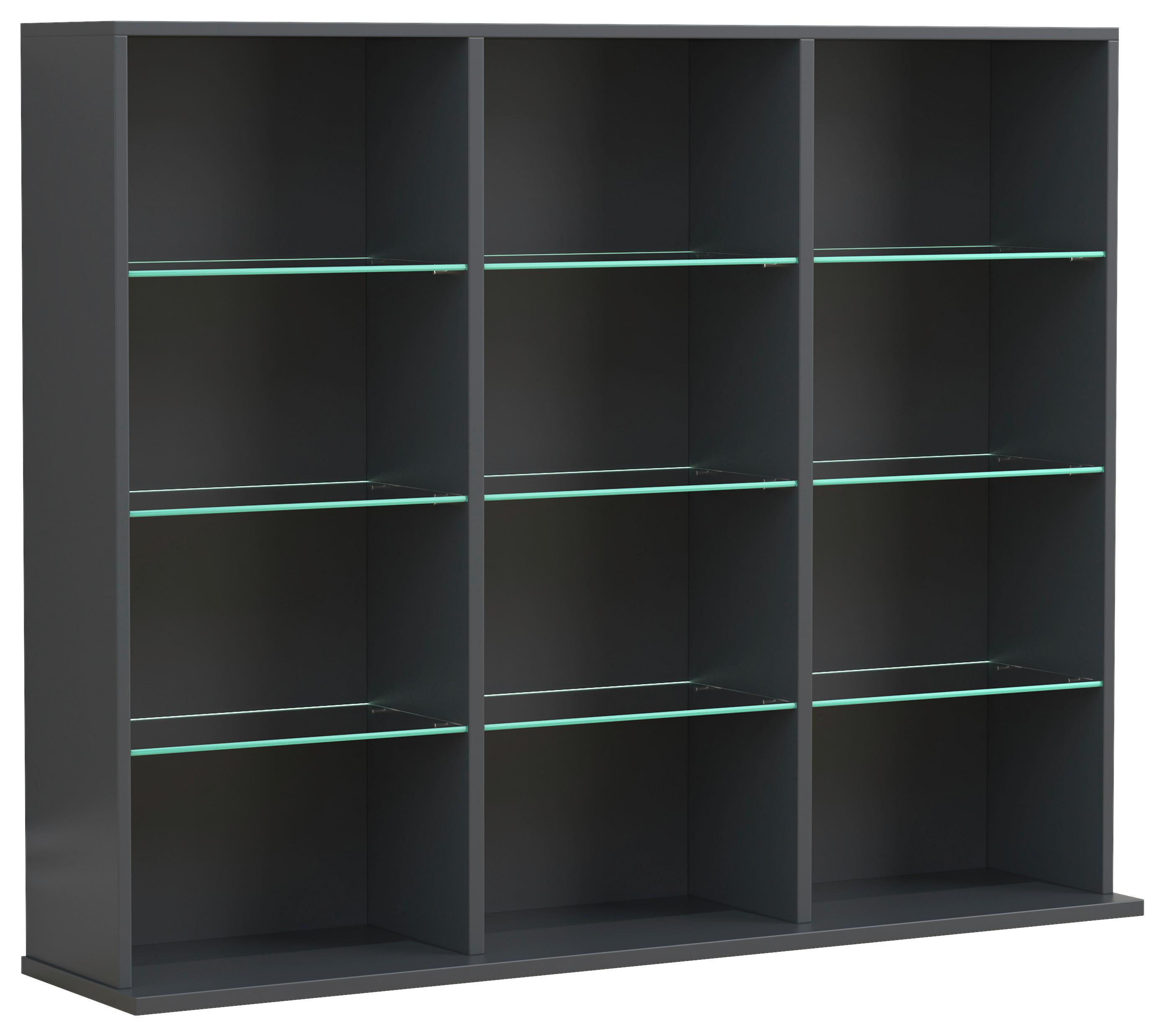Regal Zilas Anthrazit Dekor B: 102cm - Anthrazit, Design, Glas/Holzwerkstoff (102/82/23cm) - MID.YOU