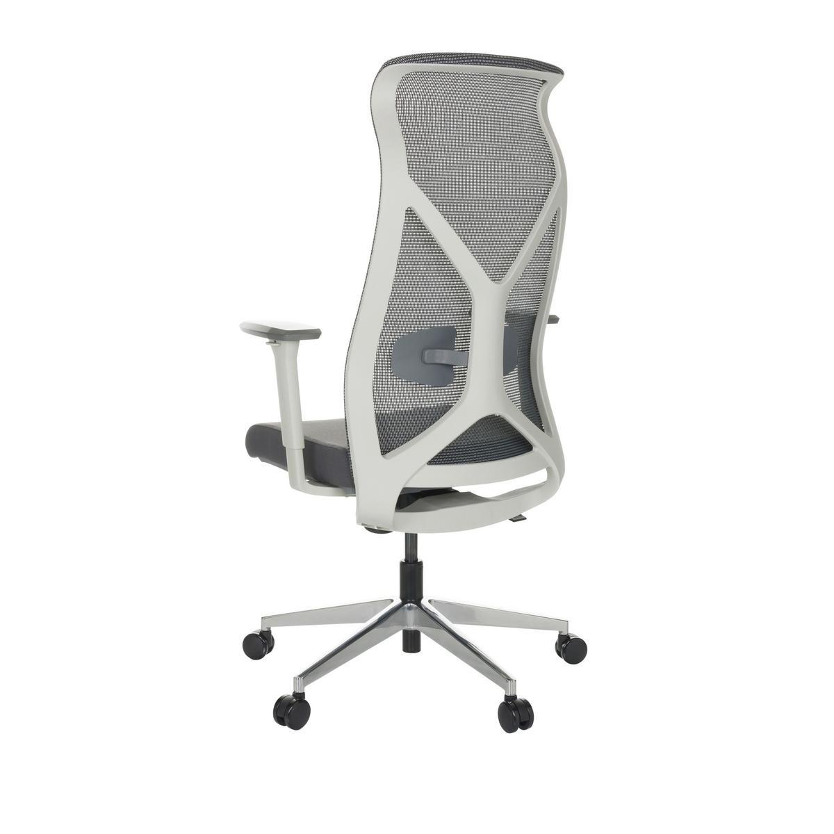Drehstuhl Azurro White - Silberfarben/Schwarz, Basics, Kunststoff/Textil (69/119-128/60cm) - MID.YOU