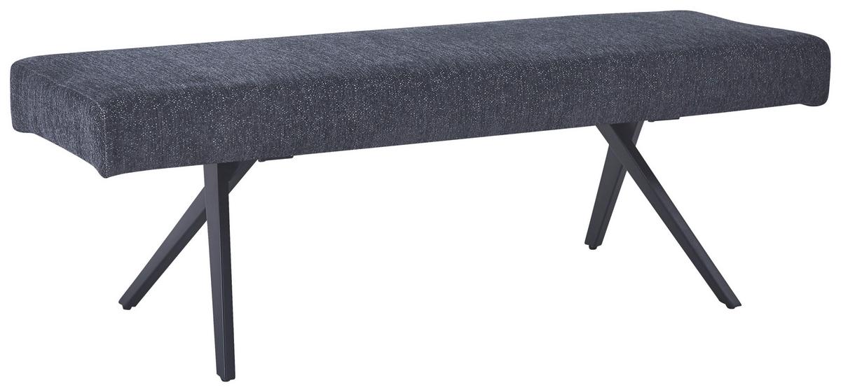 Sitzbank Chios Leinenoptik Grau, B: 140 Cm - Dunkelgrau/Schwarz, KONVENTIONELL, Textil/Metall (140/49/47cm) - MID.YOU
