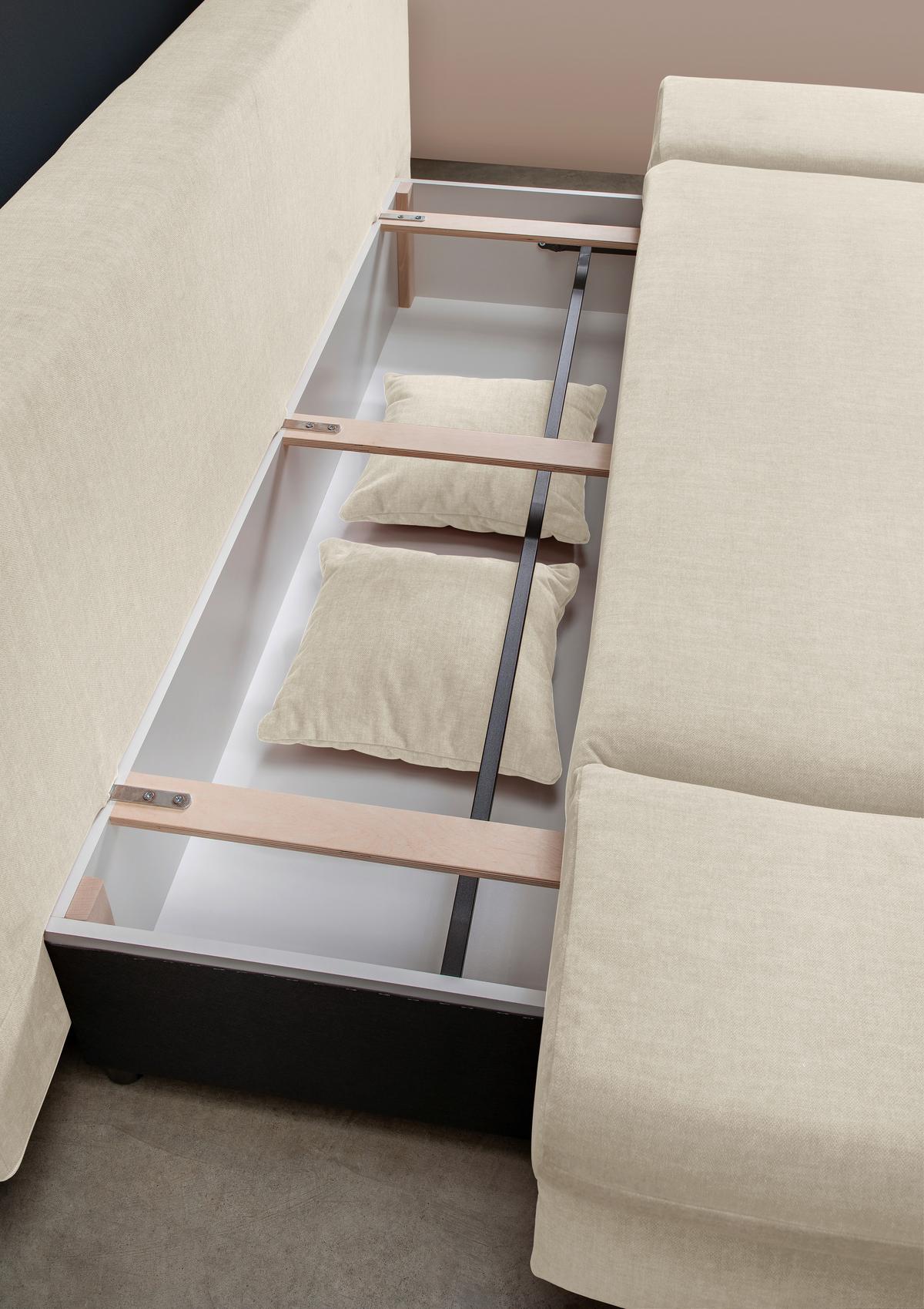Schlafsofa Dale Beige B: 208 Cm - Chromfarben/Beige, MODERN, Textil (208/86/95cm) - Livetastic