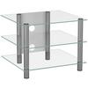 Phonotisch Sindas B: 60 Cm Silberfarben, Glas - Klar/Silberfarben, KONVENTIONELL, Glas/Metall (60/45/42cm) - MID.YOU