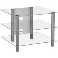Phonotisch Sindas B: 60 Cm Silberfarben, Glas - Klar/Silberfarben, KONVENTIONELL, Glas/Metall (60/45/42cm) - MID.YOU