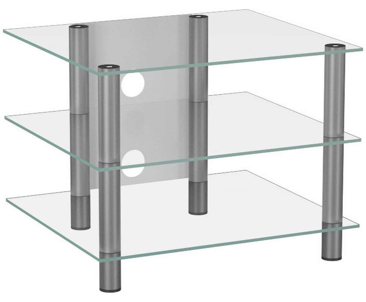Phonotisch Sindas B: 60 Cm Silberfarben, Glas - Klar/Silberfarben, KONVENTIONELL, Glas/Metall (60/45/42cm) - MID.YOU