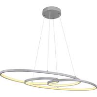 Led Függőlámpa Noha - ezüst/opál, Modern, műanyag/fém (100/36/120cm) - Luca Bessoni
