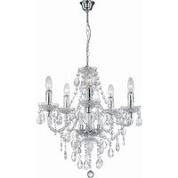 Závesná lampa Isabella 149cm, 40 Watt - číra/chrómová, Romantik / Landhaus, kov/plast (51/149cm) - Mömax