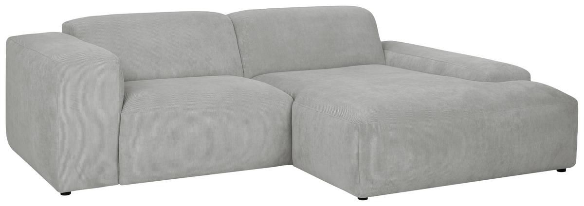 Ecksofa Hannah Hellgrau 252x170 Cm - Hellgrau/Schwarz, Design, Textil (252/170cm) - MID.YOU