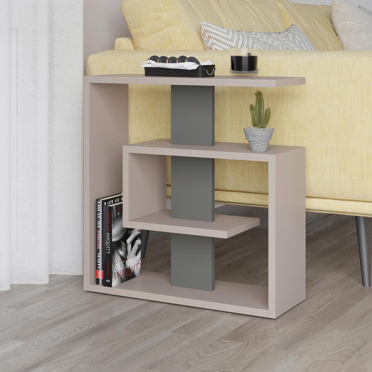 Beistelltisch Saly Anthrazit/Mokka B: 20 cm - Anthrazit/Mokka, Design, Holzwerkstoff (55/20/57cm) - Livetastic