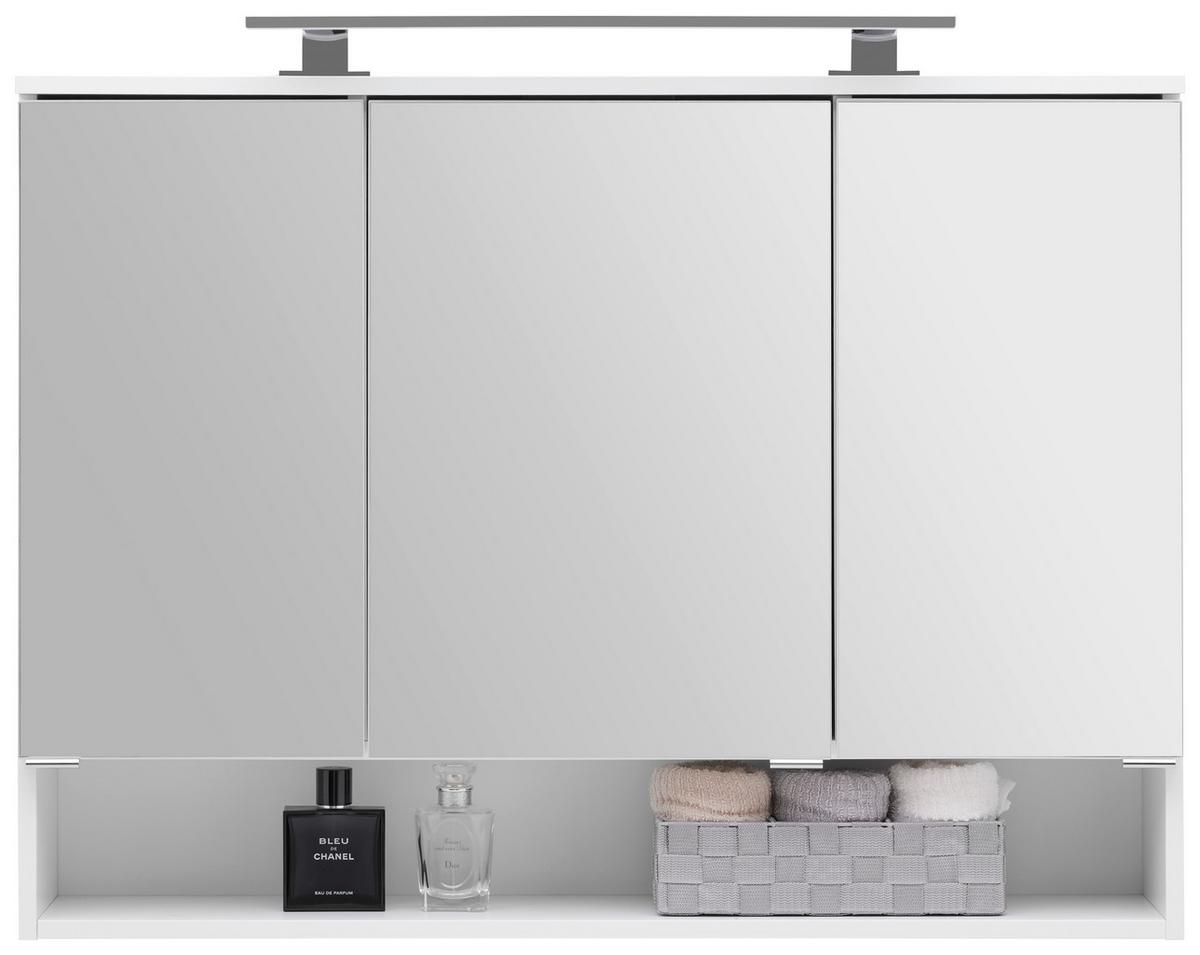 Spiegelschrank Fresh mit Led 3-Türig BxHxT: 60x75x20 cm - Weiß, KONVENTIONELL, Glas/Holzwerkstoff (100/75/20cm) - Ondega