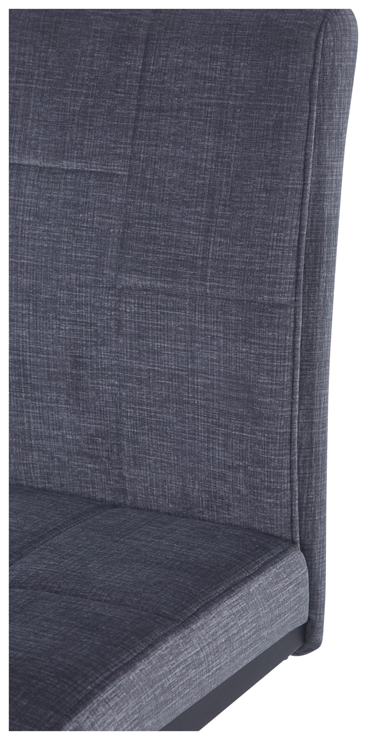 Schwingstuhl Tilos Samt Dunkelgrau, B: 41 cm - Dunkelgrau/Schwarz, KONVENTIONELL, Textil/Metall (41/98/55cm) - MID.YOU