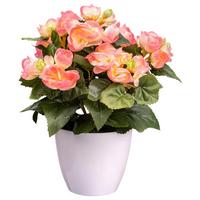 Kunstpflanze Blühpflanzen Rosa/Grün/Weiß, 28 cm - Rosa/Weiß, Design, Kunststoff (28cm) - P & B