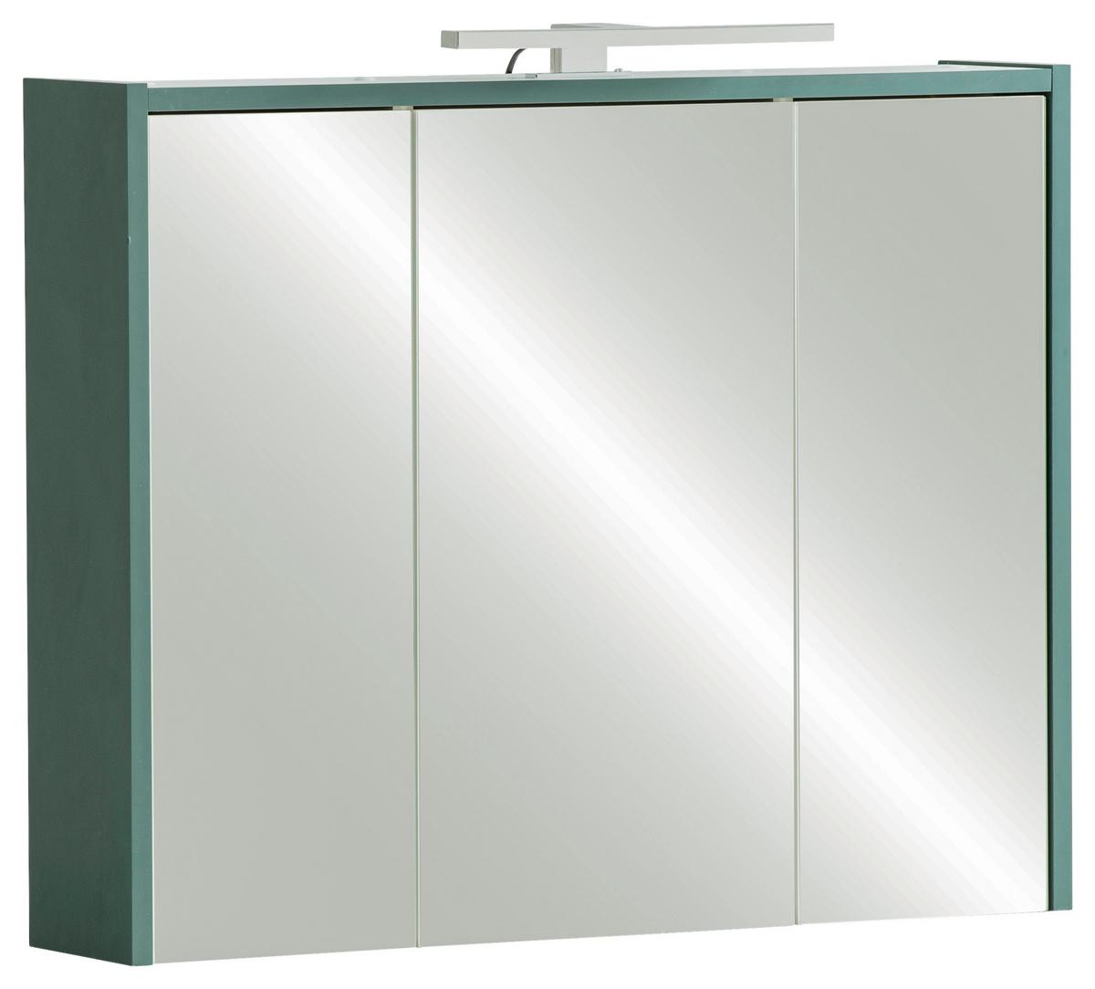 Spiegelschrank Lovis Sps 745 - Dunkelgrün/Weiß, MODERN, Glas/Holzwerkstoff (74,5/62,7/16,0cm) - MID.YOU