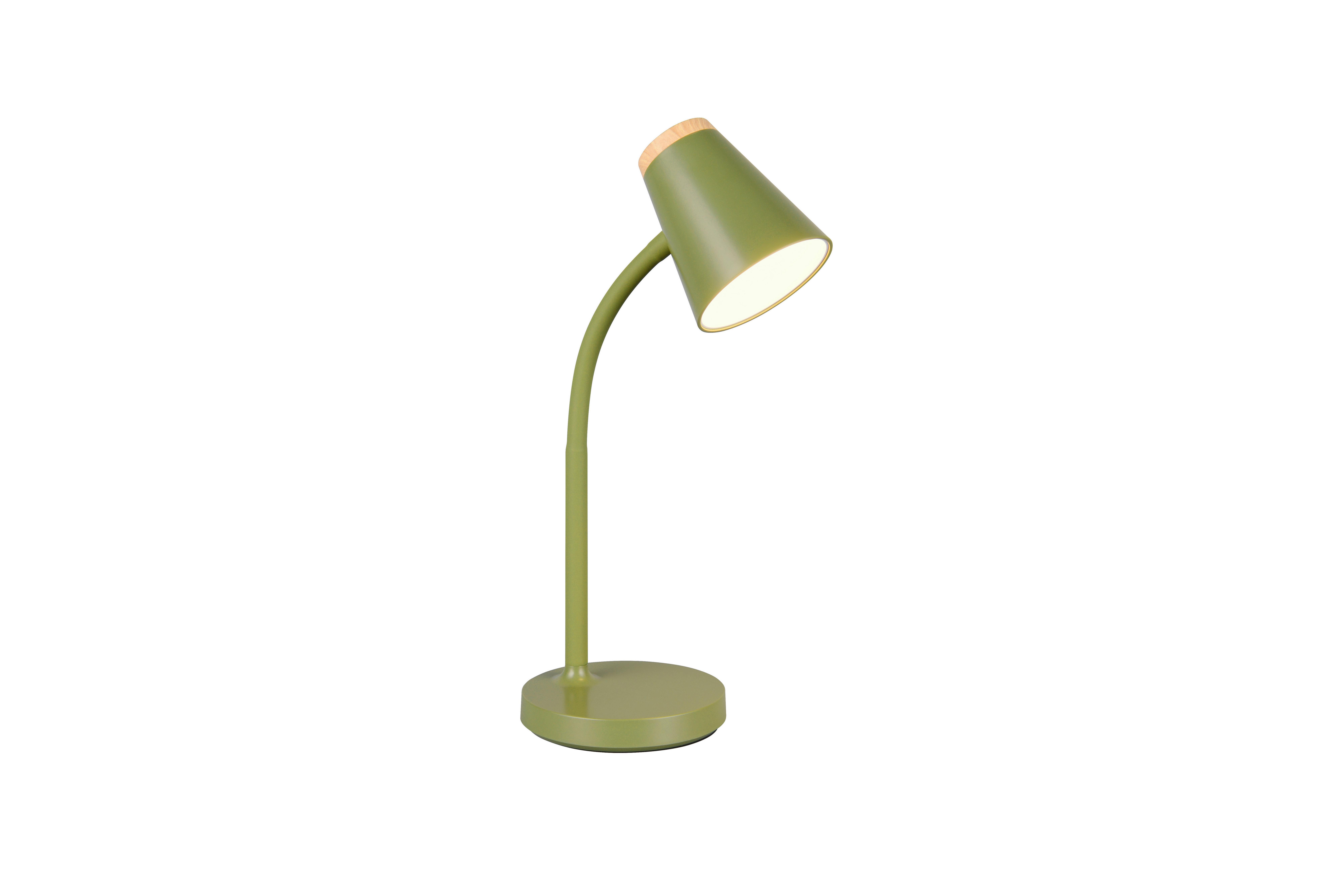 LED-Tischleuchte Pongo Braun Grün B: 13 cm - Braun/Grün, Basics, Kunststoff/Metall (36/13/23cm)