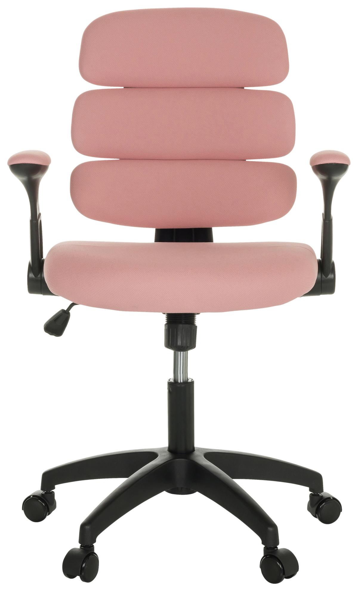 Jugenddrehstuhl Kid Ergolino B mit Armstützen Rosa Bis 100 Kg - Schwarz/Rosa, Basics, Kunststoff/Textil (62/86-97/62cm) - MID.YOU