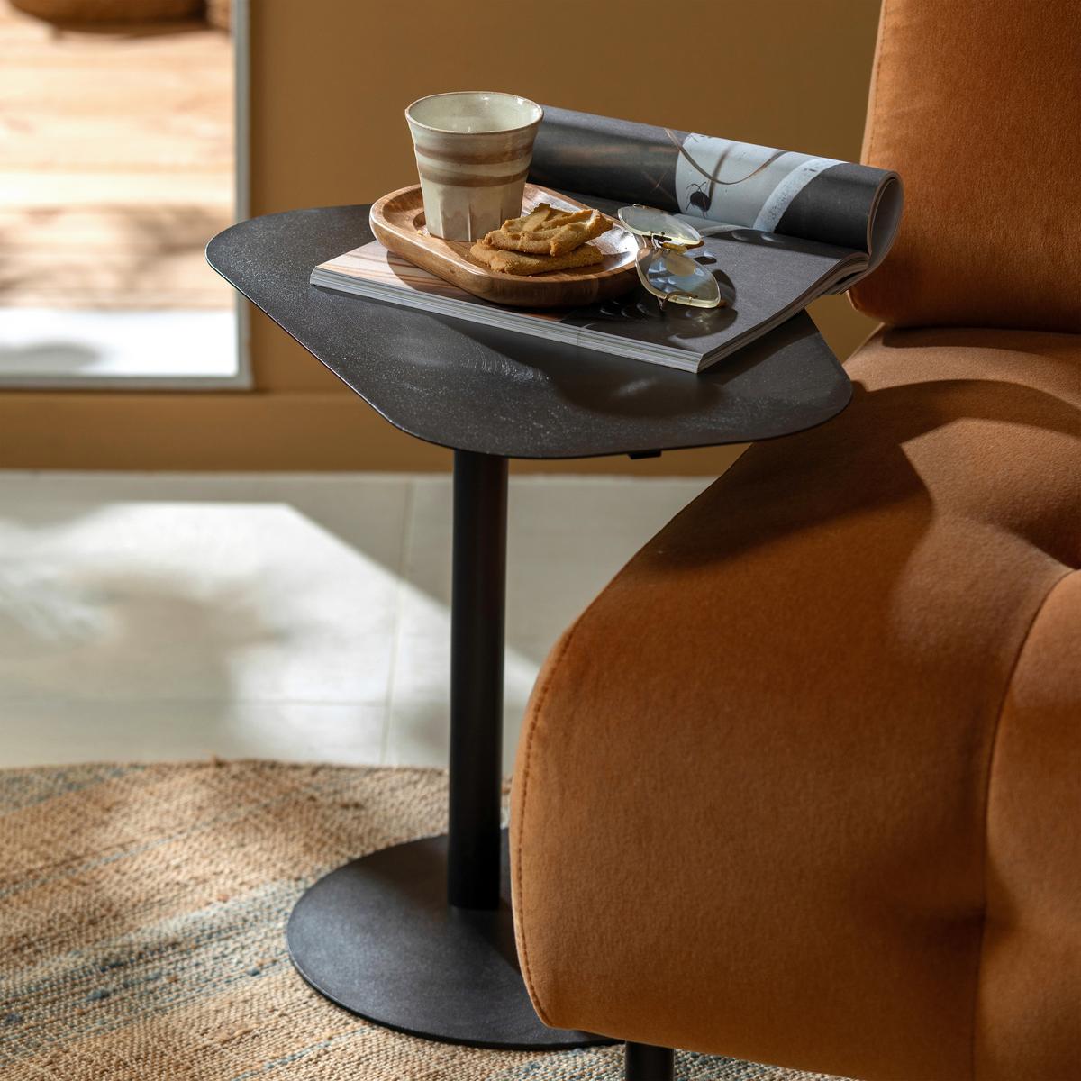 Beistelltisch Lia Schwarz B: 50 cm - Schwarz, Design, Metall (50/38/50cm) - Livetastic