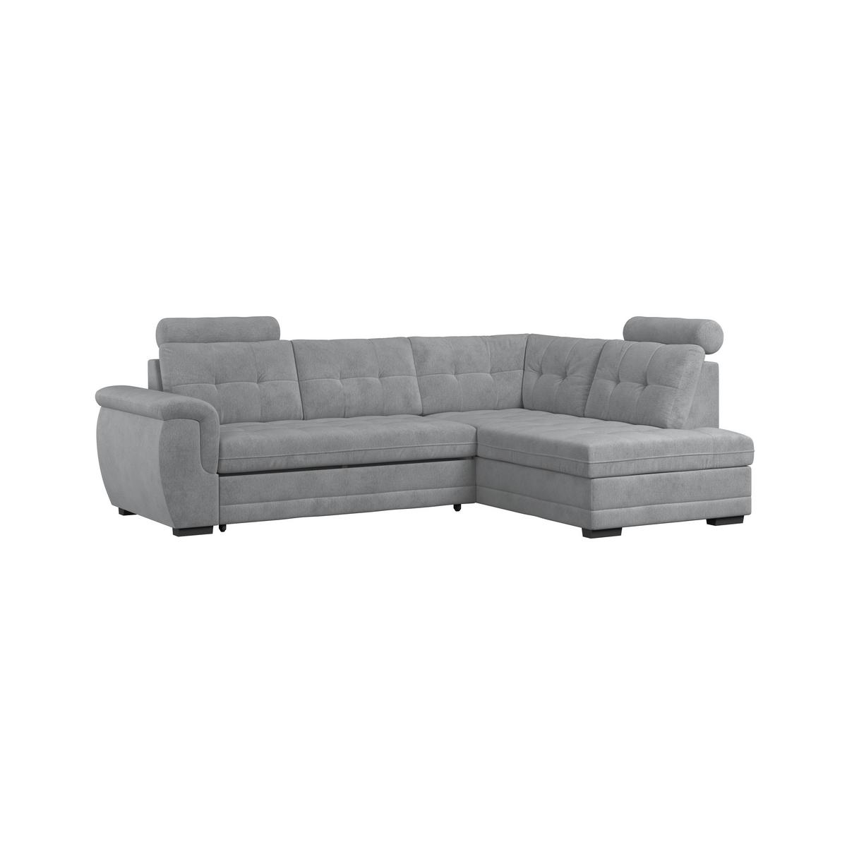 Ecksofa mit Schlaffunktion Falco new Grau 251x183 cm - Schwarz/Grau, KONVENTIONELL, Textil (251/183cm) - Ondega