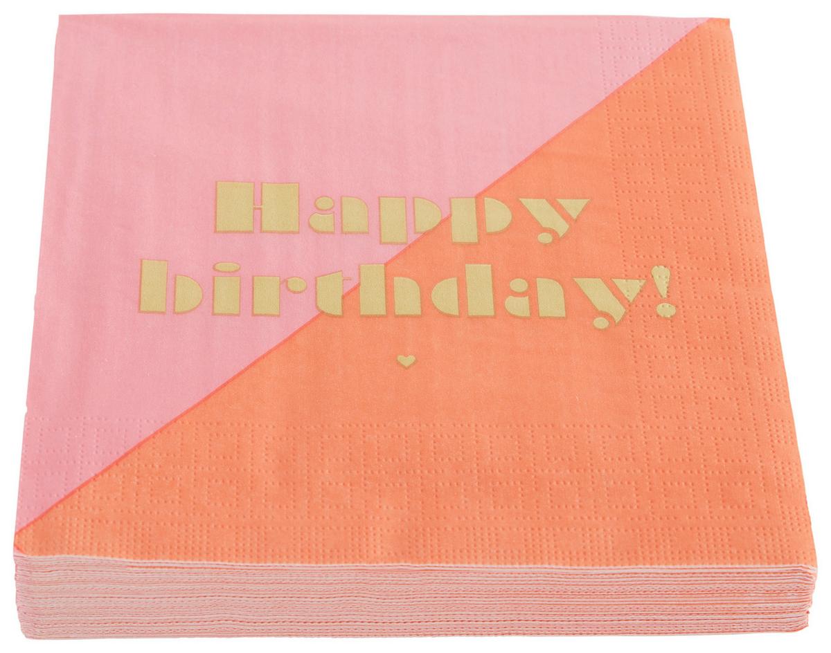 Servítka KAI - oranžová/růžová, papír (33/33cm)