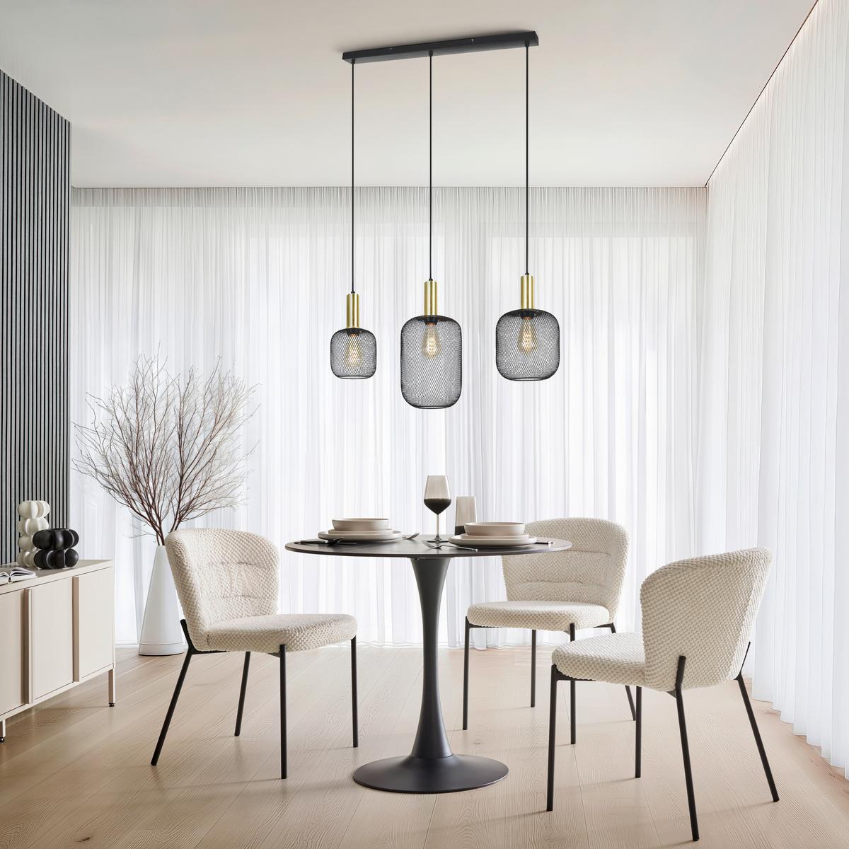 ZÁVESNÉ SVIETIDLO DRATO - čierna/zlatá, Modern, kov (81.5/20/120cm) - Mömax