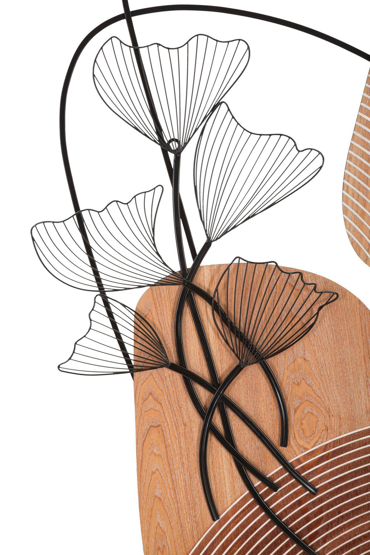 Wanddeko Panel Tali Naturfarben, Schwarz B: 70 cm - Schwarz/Naturfarben, Basics, Holzwerkstoff/Metall (70/100/3cm)