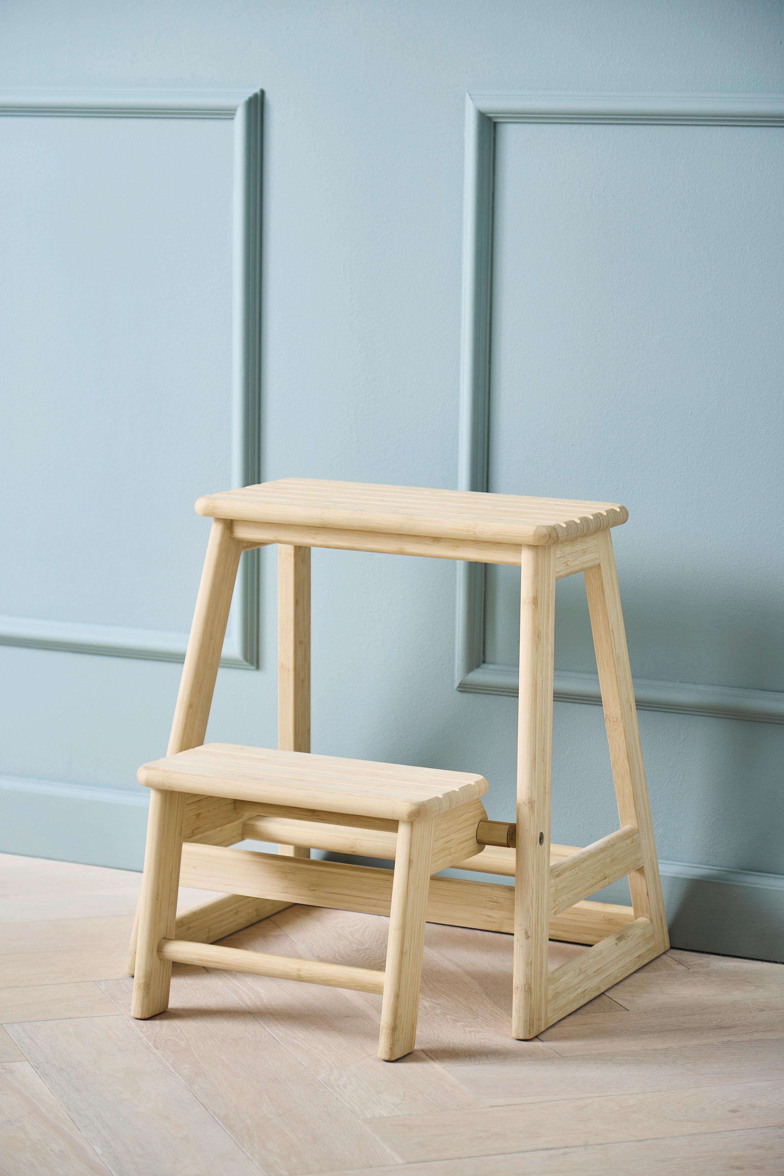 Tritthocker Skala, Hellbraun 45,5x49x39 cm - Hellbraun, Natur, Holz (45,5/49/39cm) - Gardenson