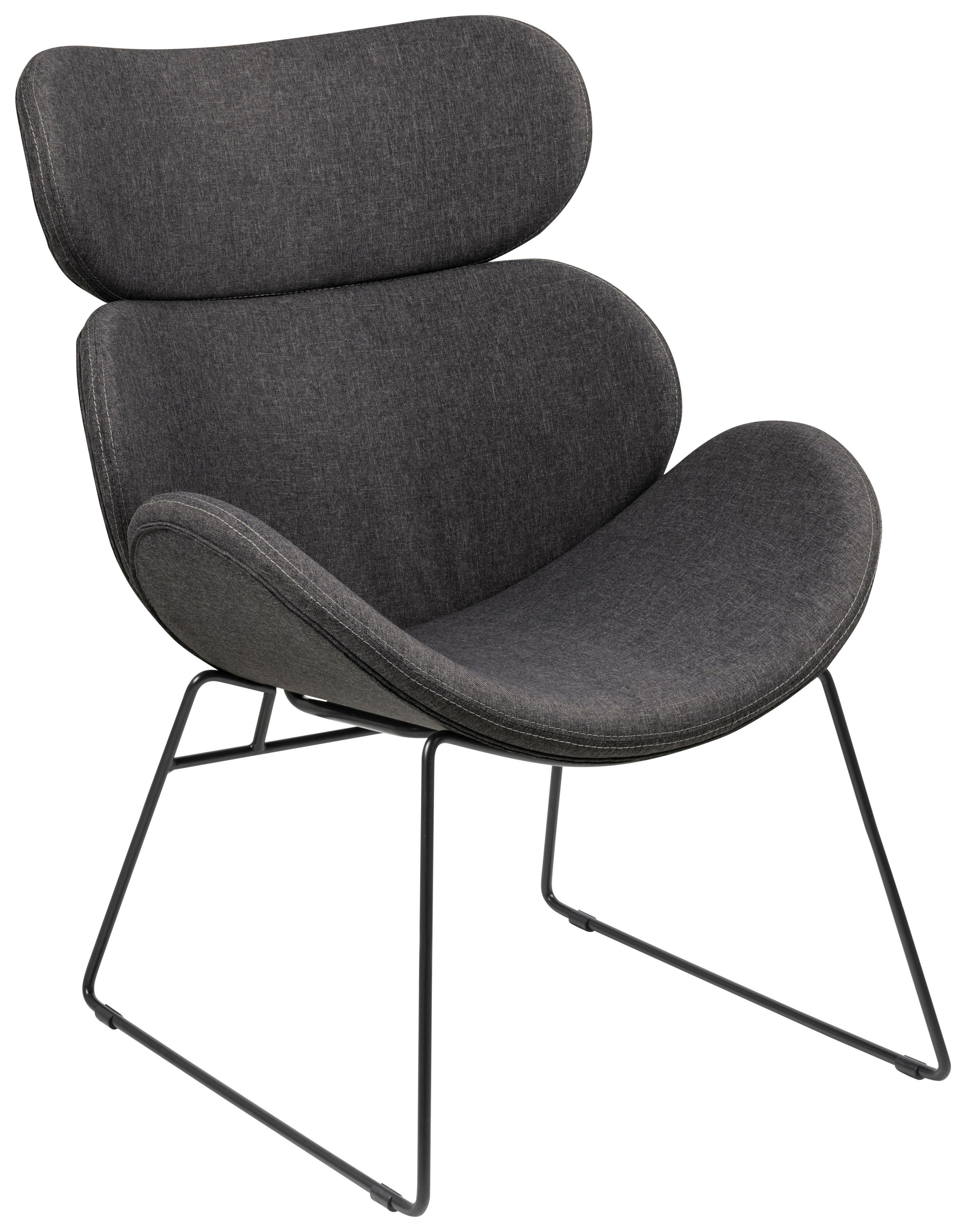 Esszimmerstuhl Cazar Dunkelgrau Gepolstert - Dunkelgrau/Schwarz, Trend, Textil (69/90,5/78,5cm) - MID.YOU