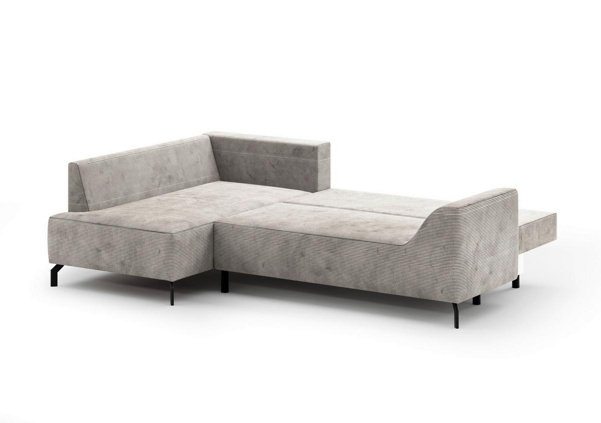 Eckschlafsofa Asolo Creme S: 167x273 cm - Creme/Schwarz, Design, Textil (167/273cm) - MID.YOU