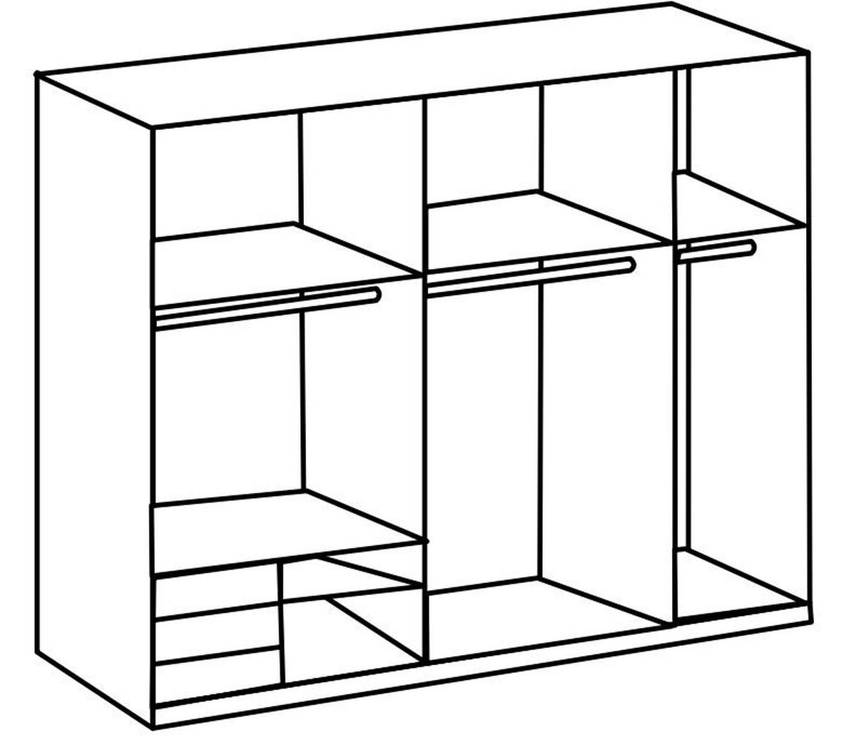 Schwebetürenschrank Mit Laden B: 250 Cm Level Grau/weiß - Weiß/Grau, MODERN, Holzwerkstoff (250/216/65cm) - MID.YOU