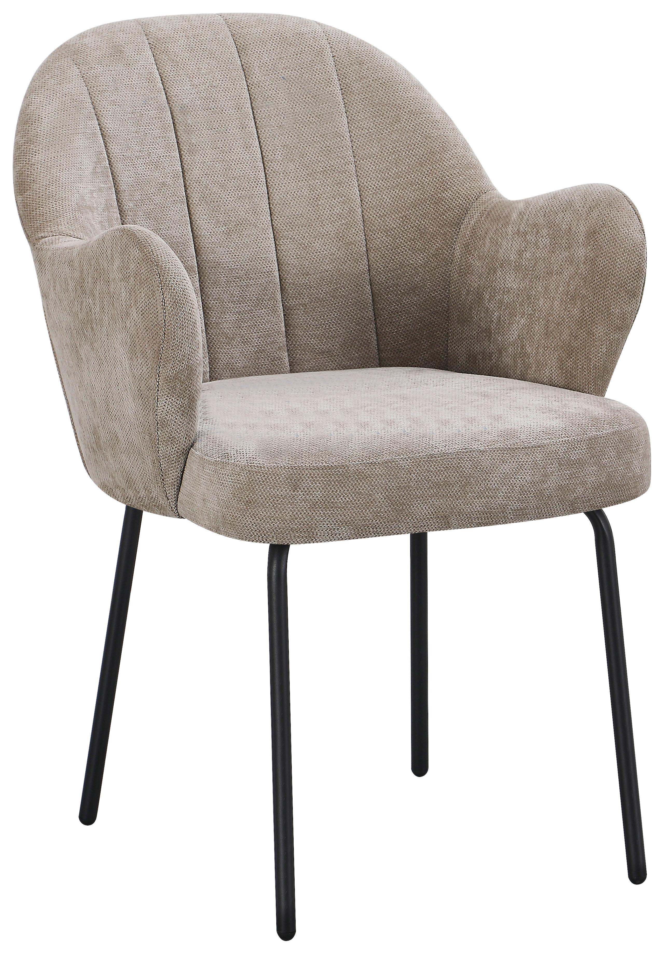 STOLIČKA S PODRÚČKAMI FIONA - čierna/béžová, Design, kov/textil (63/82/60cm) - Mömax