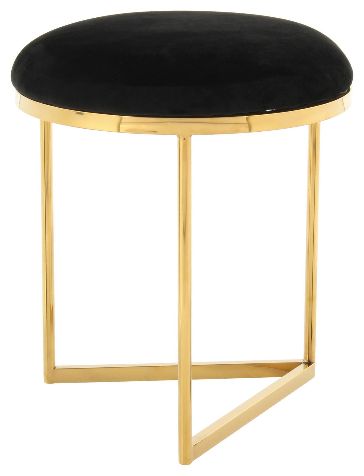 Hocker Wynona 325 Schwarz/Goldfarben D: 40 cm - Goldfarben/Schwarz, Design, Textil (40/49cm) - Kayoom