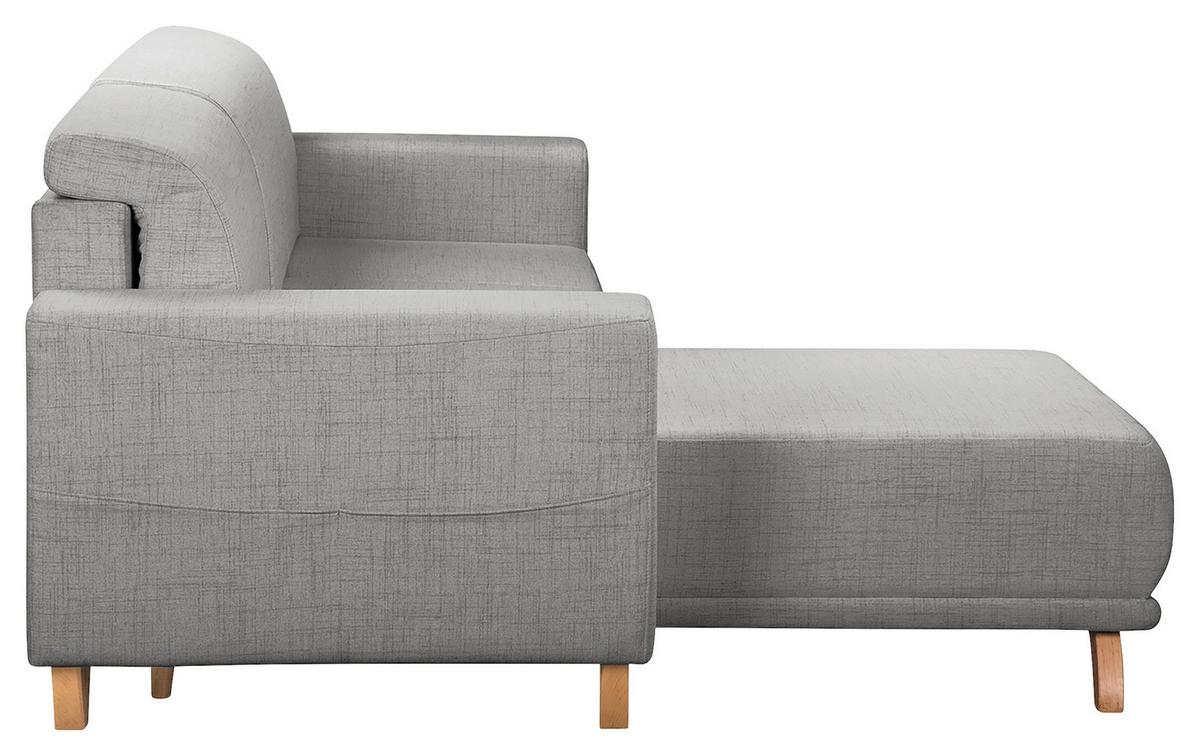 Ecksofa Bella Grau S: 257x174 cm - Wengefarben/Grau, Design, Textil (257/174cm) - Livetastic