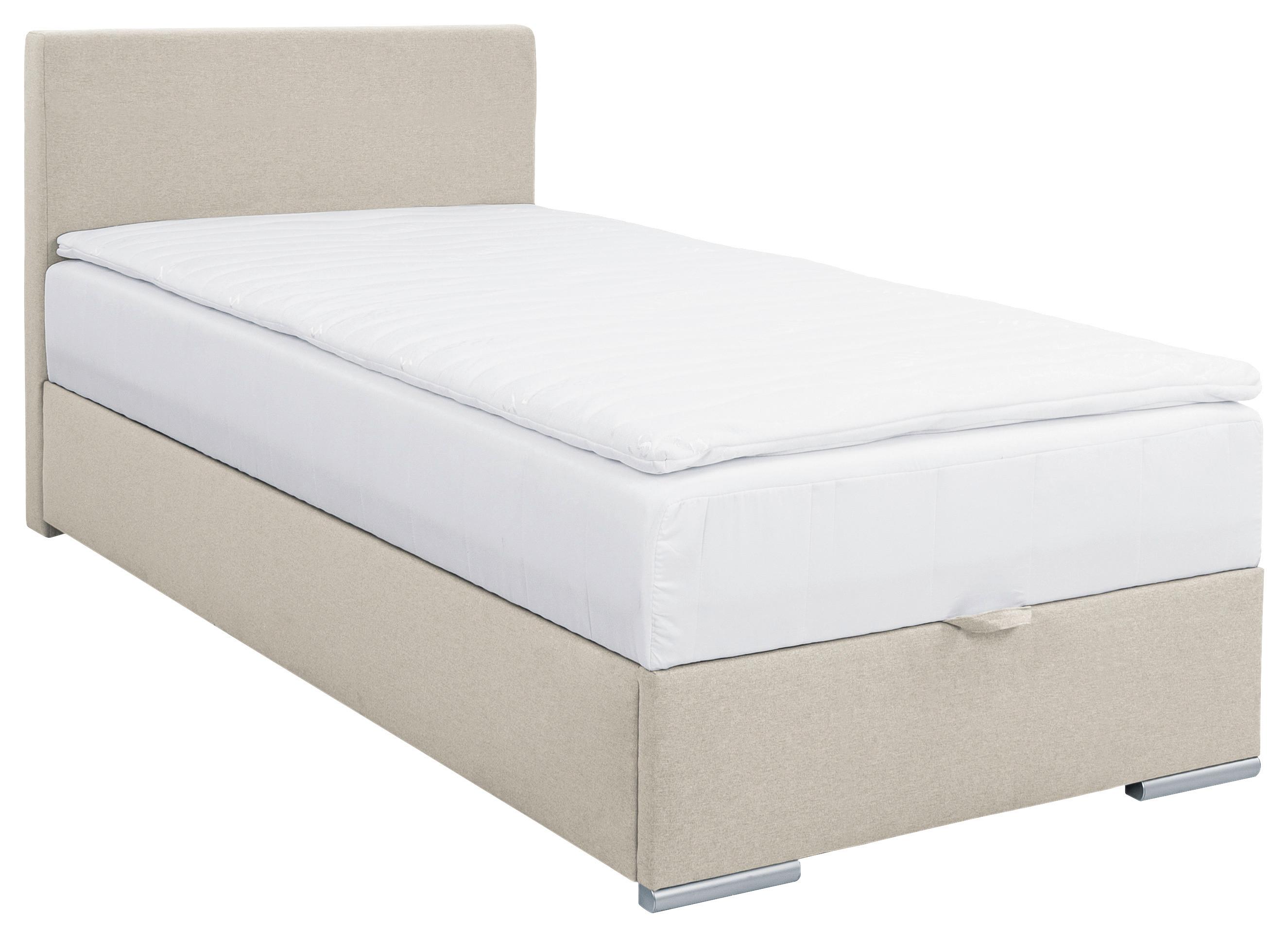 Polsterbett mit Matratze 100x200 Cosi Sandfarben