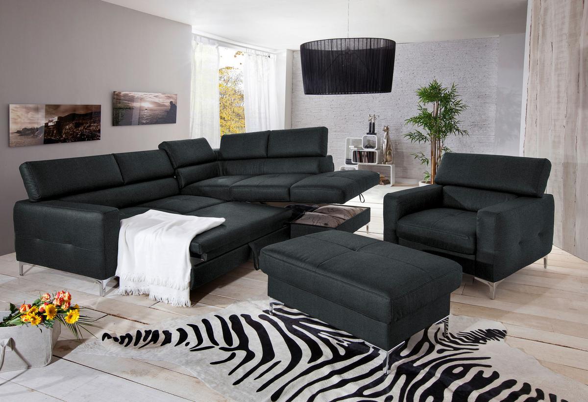 Polstersessel Sammy Schwarz - Chromfarben/Schwarz, Design, Textil (99/78-92/106cm) - Livetastic