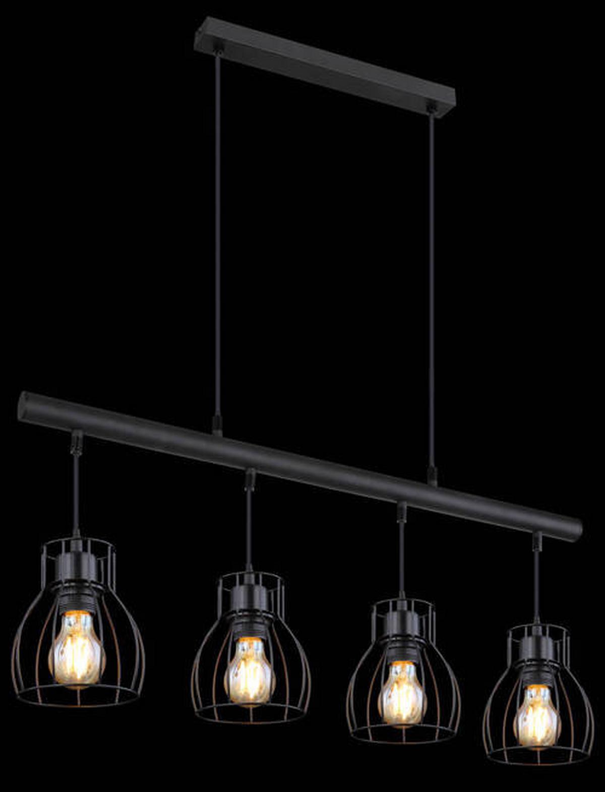 LED-Hängeleuchte 15326-4lm - Schwarz, Trend, Kunststoff/Metall (77/14/120cm) - Globo