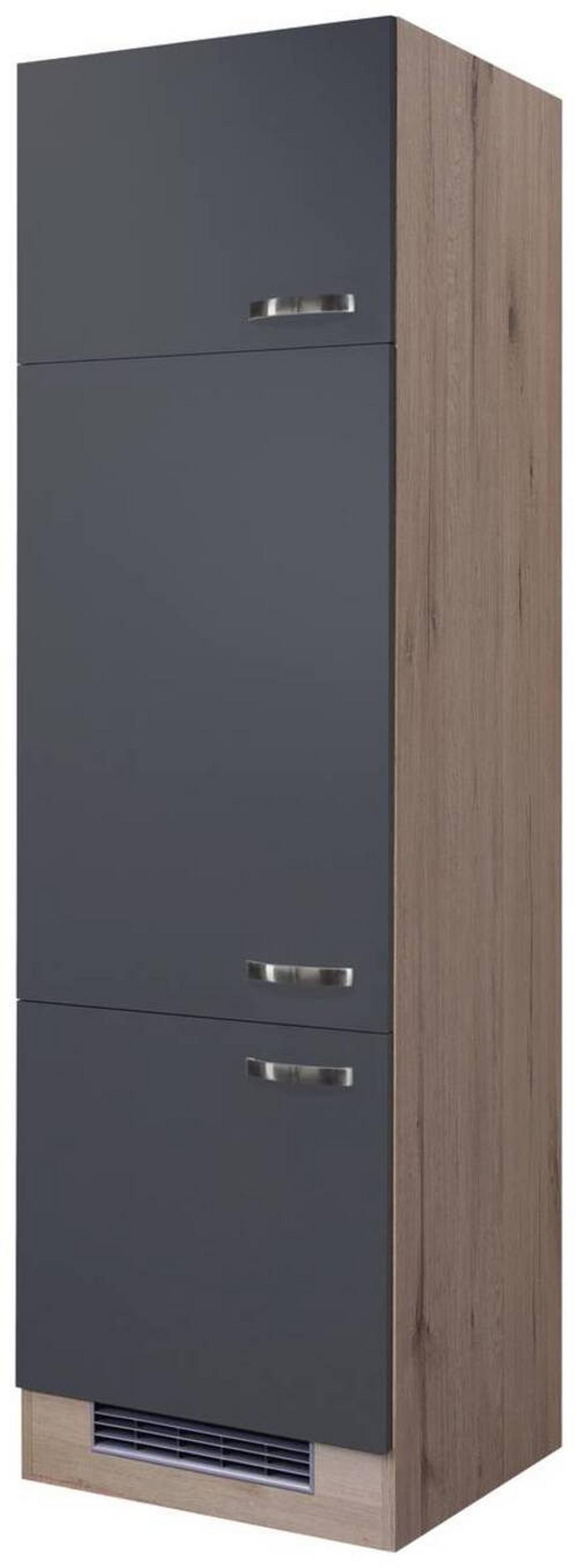 Skrinka na spotrebiče SHADOW GIT60 sivá - dub San Remo/farba ušľachtilej ocele, Modern, kov/kompozitné drevo (60/200/57cm)