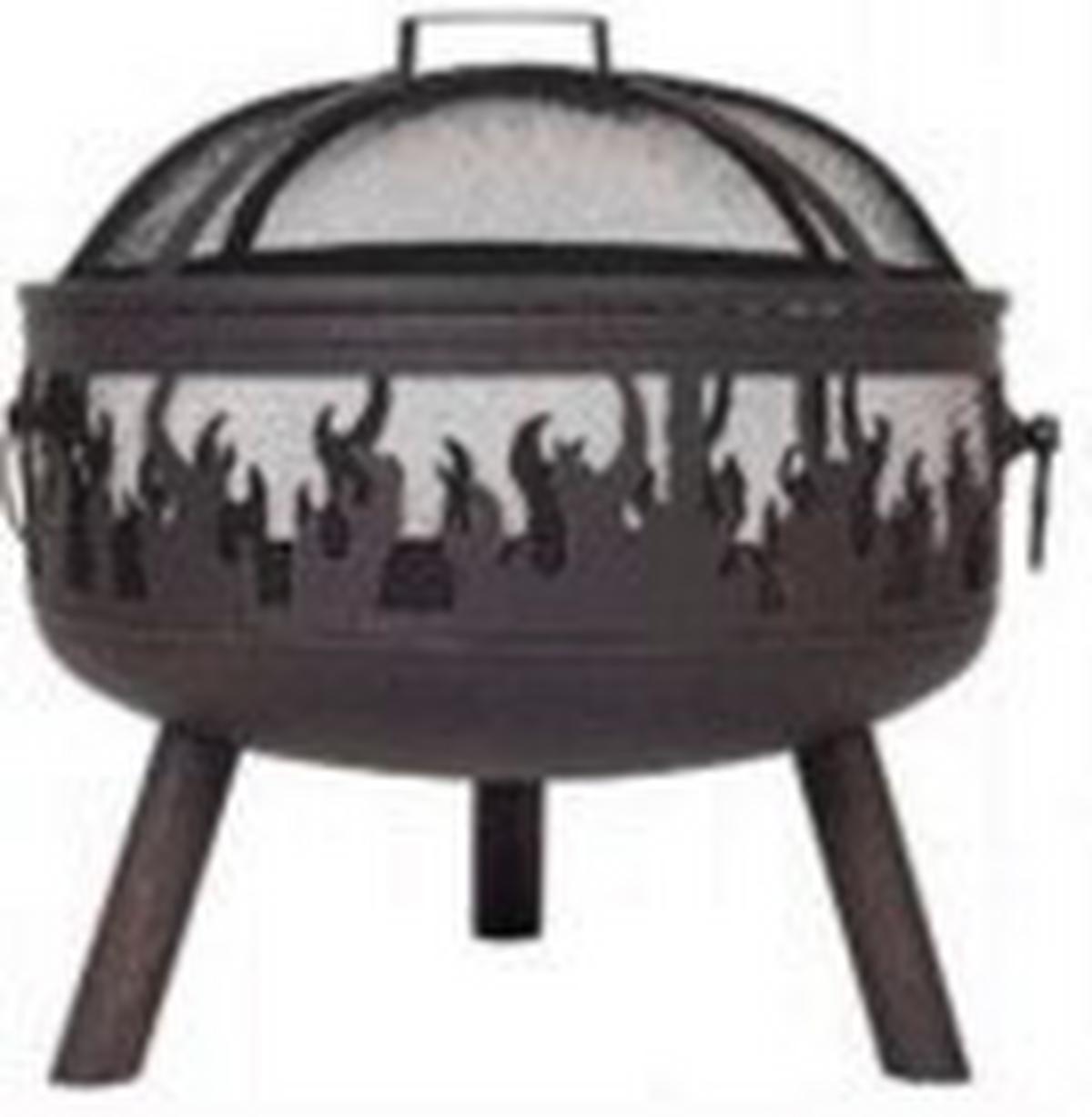 Feuerkorb Feuerstelle mit Funkenschutz - Schwarz, LIFESTYLE, Metall (61,5/43cm)