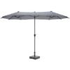 Doppelsonnenschirm Miami BxHxT: 208x400x236 cm Anthrazit - Anthrazit, MODERN, Textil/Metall (208/400/236cm) - Beldano