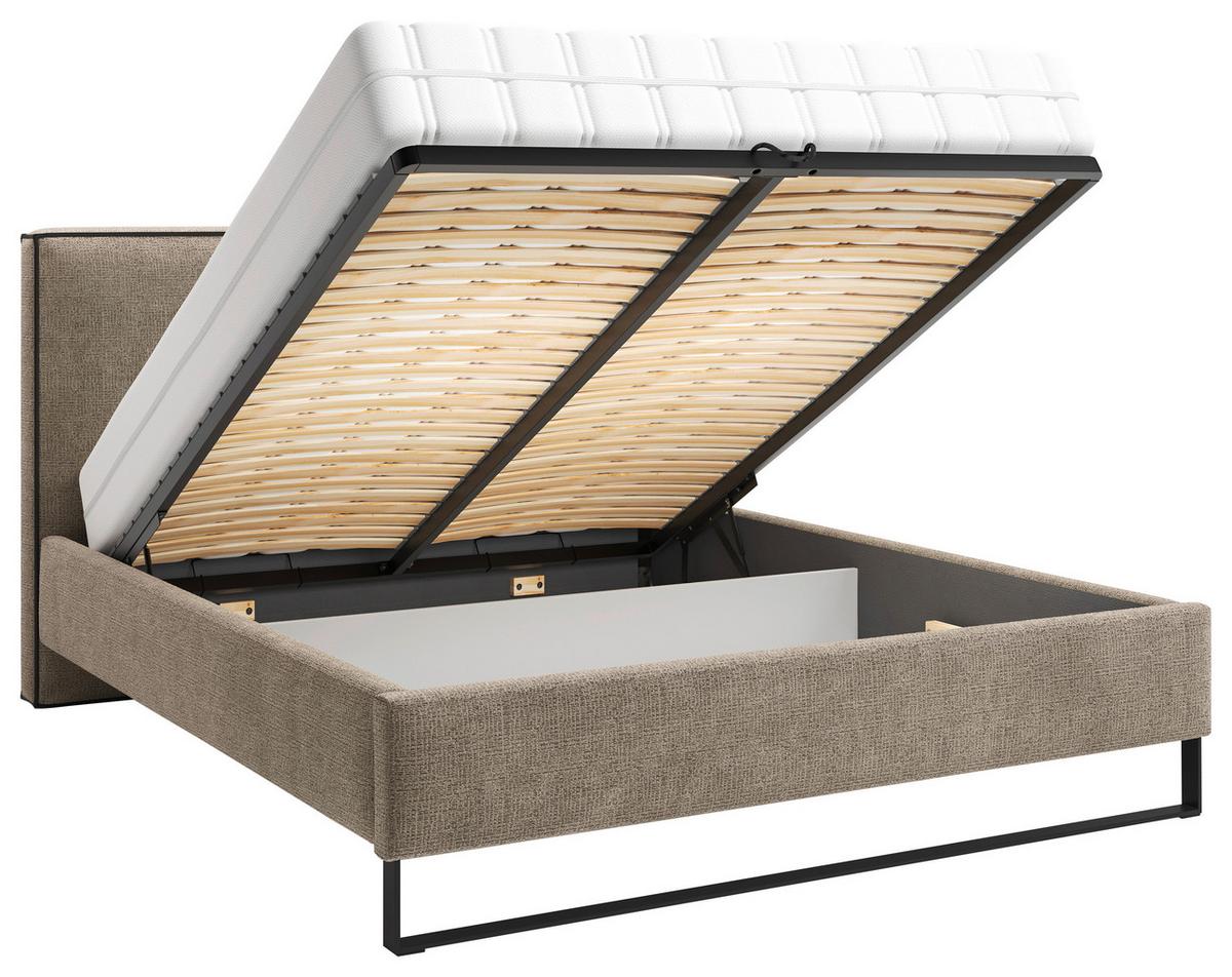 Polsterbett Winter Braun Lf: 180x200 Cm - Schwarz/Braun, MODERN, Holz/Holzwerkstoff (180/200cm) - MID.YOU