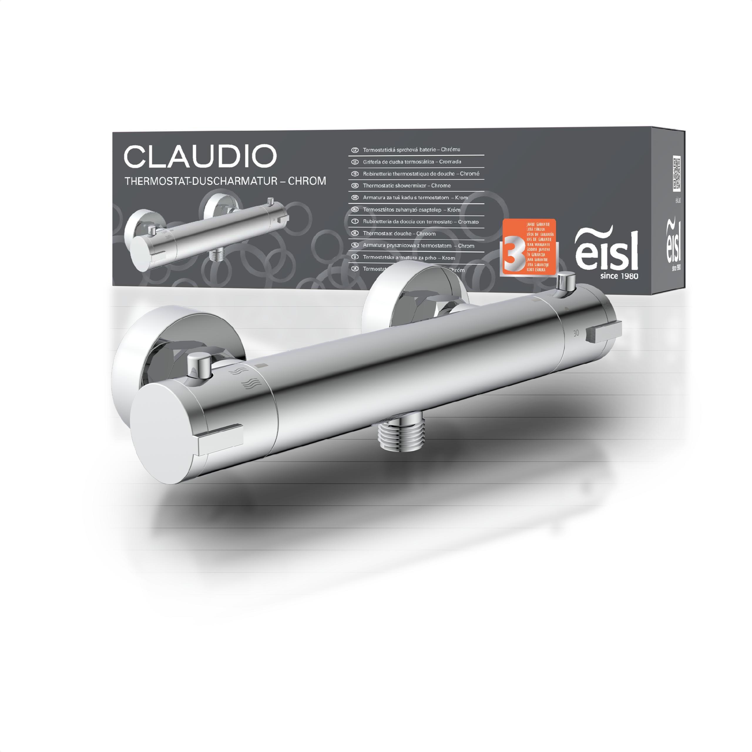 Duscharmatur Claudio Silberfarben H: 6 cm Verchromt