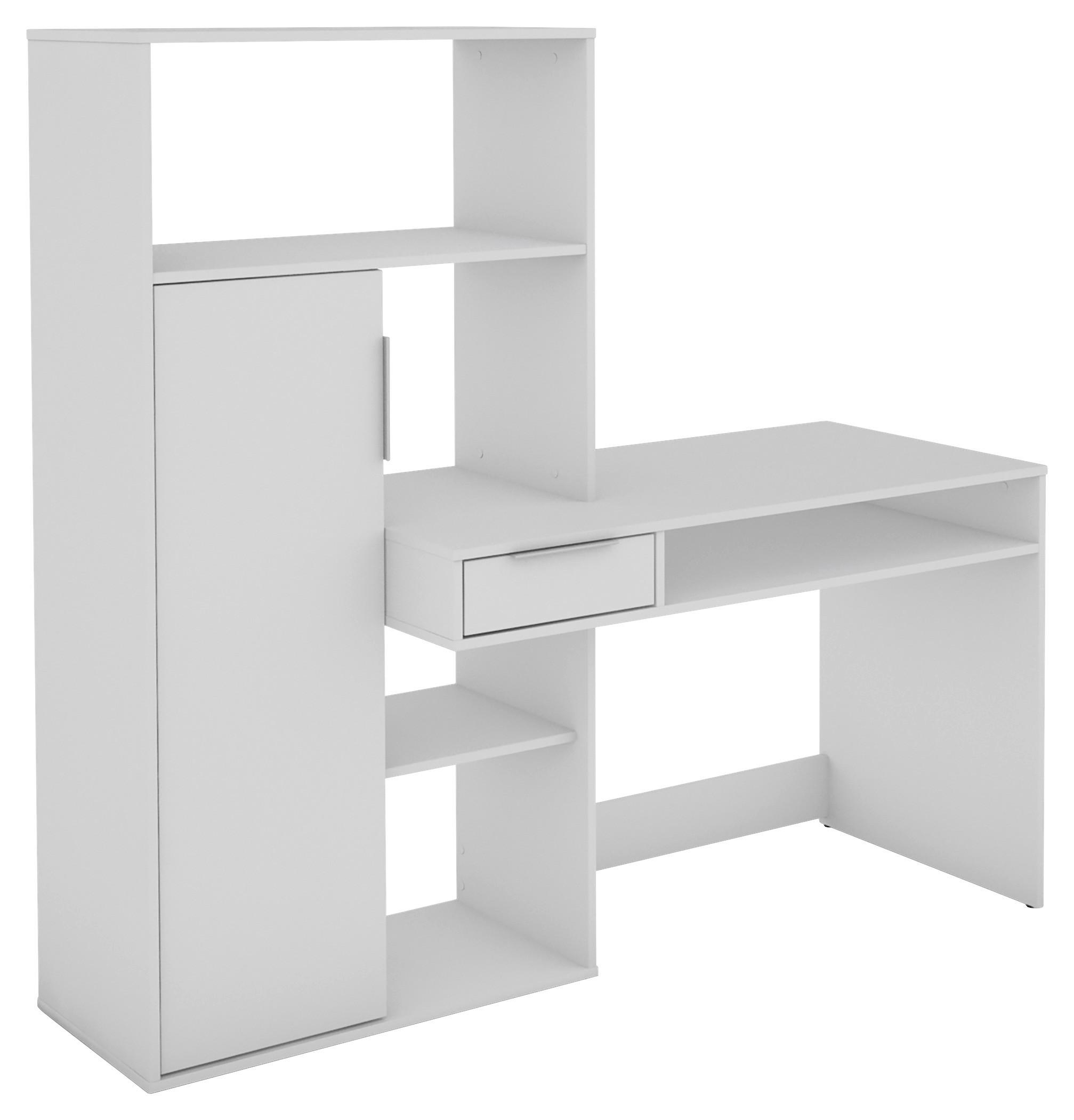 Schreibtisch mit Regal B 163 H 79 cm Rio, Weiß