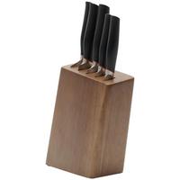Messerblock Braun/rot/schwarz Holz 6--Teilig. Stahl - Rot/Schwarz, KONVENTIONELL, Holz/Kunststoff (20/36,5/10cm) - Berndorf