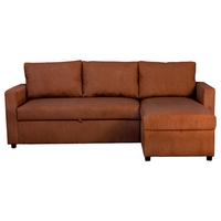 Ecksofa mit Schlaffunktion & Bettkasten Paris Terracotta - Terracotta, Basics, Holz/Holzwerkstoff (215/145cm)