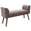 Hockerbank Tiffany Samt Rosa H: 54,5 cm Füße Echtholz - Walnussfarben/Rosa, MODERN, Textil (92,7/54,5/30cm) - Playboy