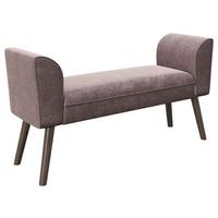 Hockerbank Tiffany Samt Rosa H: 54,5 cm Füße Echtholz - Walnussfarben/Rosa, MODERN, Textil (92,7/54,5/30cm) - Playboy